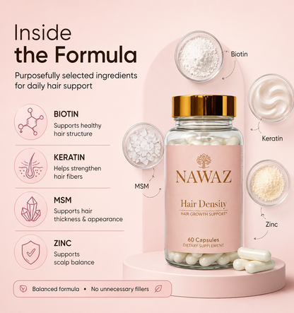 Nawaz Hair Growth Support Capsules – 60 Capsules | 30-Day Supply